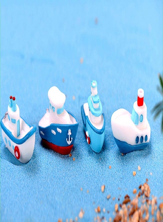 BHOOLU&GOOLU Cute Miniature Fishing Boat Yacht-4 Pcs Set (Size : 4 Cm)|Multicolor - Image 2